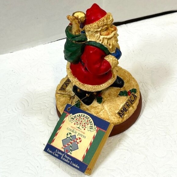 VTG 1998 Shaker Hearth Santa Clause "America" Terra Cotta Cookie Press 4.75" - Picture 2 of 15